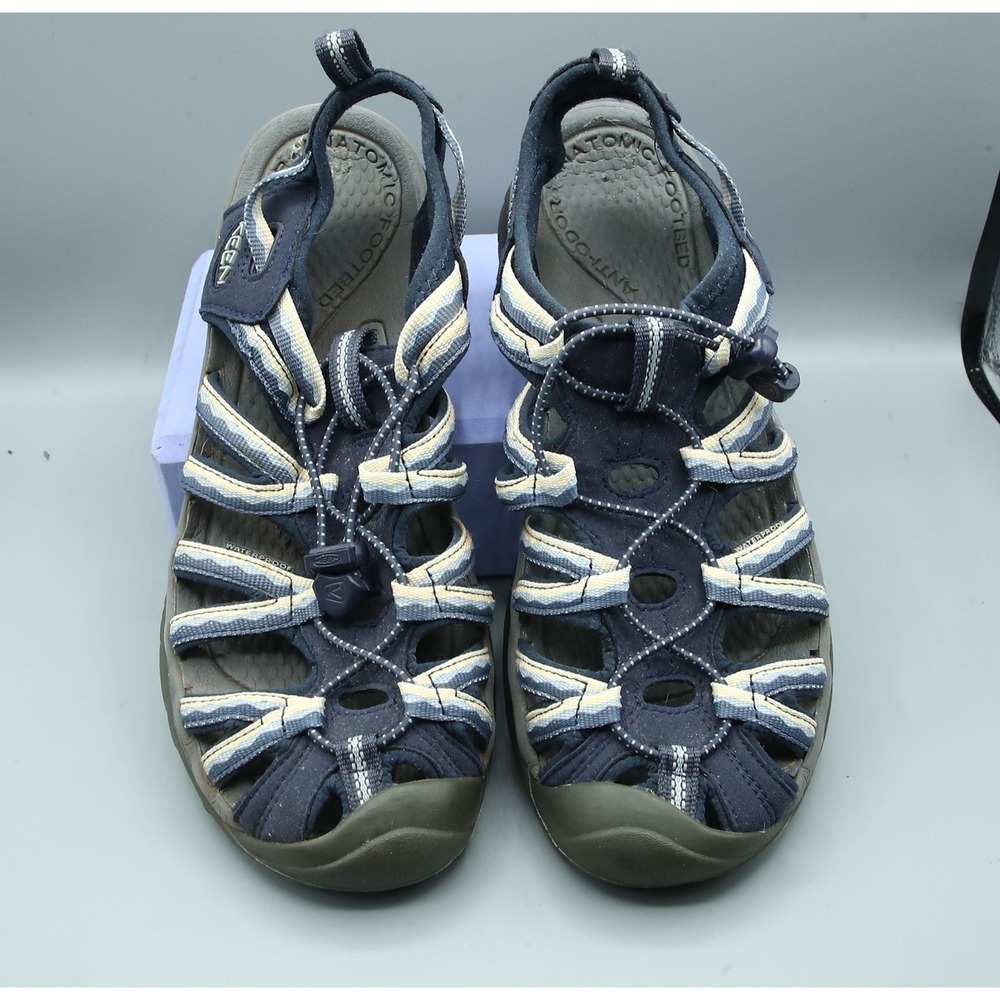 Keen Whisper Sandals Womens 10.5 Navy Blue Waterproof Hiking Water Shoes 1023971